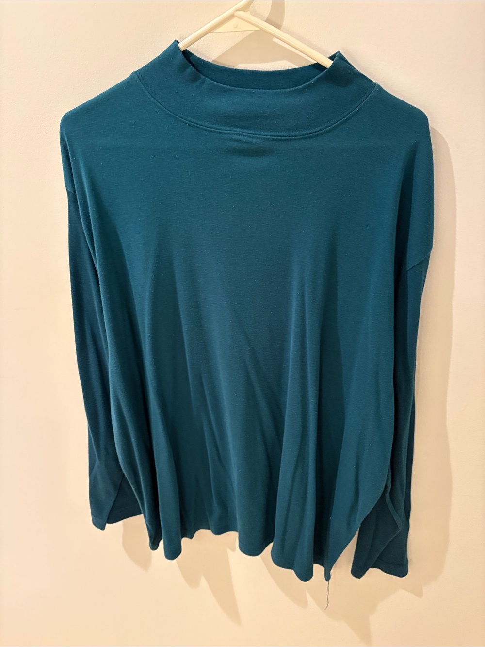 Bobbie Brooks Teal Mock Neck Long Sleeve Top